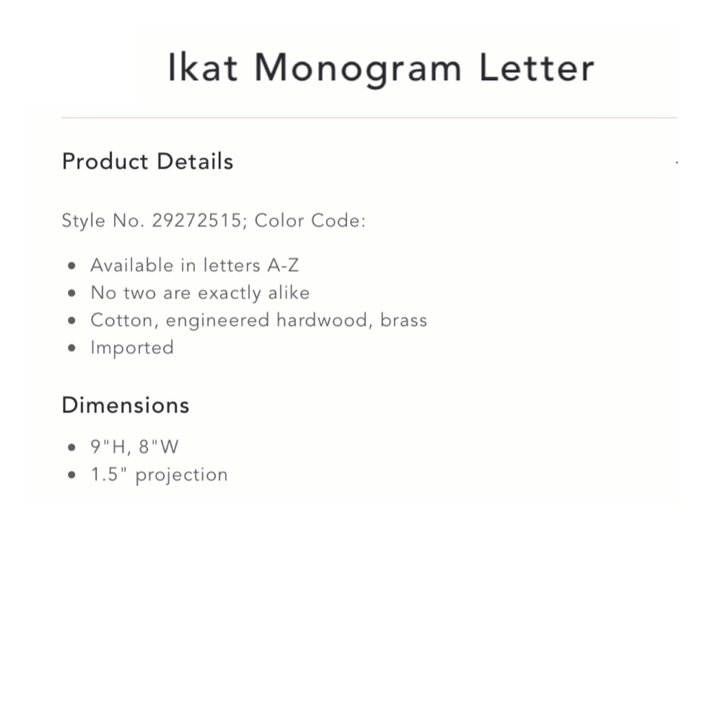 Anthropologie Ikat Monogram Wall Hanging - Picture 11 of 11